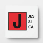 Plaque Photo Modern Elegant Plain Professional Name Monogram (Devant)