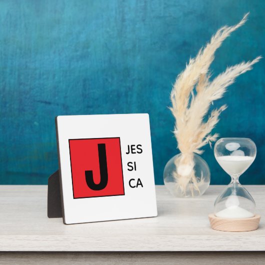 Plaque Photo Modern Elegant Plain Professional Name Monogram (Insitu)