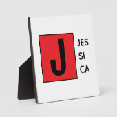 Plaque Photo Modern Elegant Plain Professional Name Monogram (Recto)