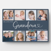Plaque Photo Modern Grandma Photo Collage Heart Script (Devant)