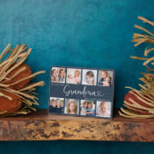 Plaque Photo Modern Grandma Photo Collage Heart Script (Côté)