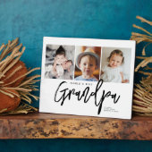 Plaque Photo Modern Handlettering World's Best Grandpa Photos (Côté)