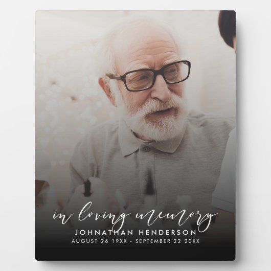 Plaque Photo Modern In Love Memory Photo Hommage (Devant)