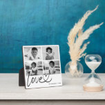Plaque Photo Modern Love Photo Collage<br><div class="desc">Montrez à quelqu'un de spécial à quel point il est merveilleux avec un script élégant "amour" avec le coeur de connexion et personnalisé 4 photo collage plaque. Grand cadeau pour grand-mère,  anniversaire,  anniversaire et plus encore!</div>