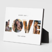 Plaque Photo Modern LOVE Photo Collage Cutout Saint Valentin (Côté)