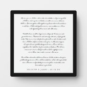 Plaque Photo Modern Minimal & Elegant Black/White Wedding Vows (Devant)