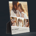 Plaque Photo Modern Mummy Photo Strip Collage<br><div class="desc">Surprise Mum with a modern photo collage plaque that showcases your favorite memories in a sleek strip layered over a larger photograph. Personalize with custom text for a one-of-a-kind Mother's Day or birthday gift she will cherish. Shop now to give Mum a keepsake smile this year.</div>