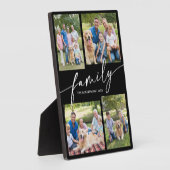 Plaque Photo Modern Photo Collage Family Script Keepsake (Côté)