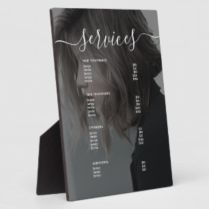 Plaque Photo Modern Photo Simple Salon Service Menu Price List