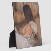 Plaque Photo Modern Script Photo Custom Engagement (Côté)