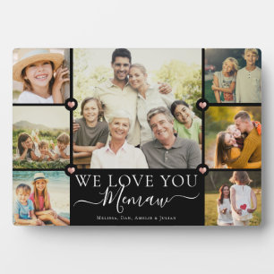 Plaque Photo Modern We Love You Memaw Family Photo Collage Plaq