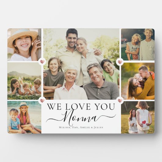 Plaque Photo Modern We Love You Nonna Family Photo Collage (Devant)