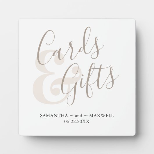 Plaque Photo Modern Wedding Cards & Gifts Sign (Devant)