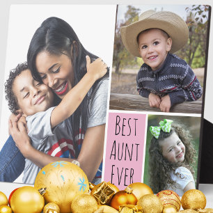 Plaque Photo Moderne 3 Photo Collage Meilleure tante Jamais