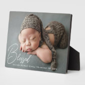 Plaque photo moderne à naître avec Easel (Côté)