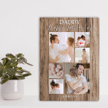 Plaque Photo Moderne | Bois rustique | Collage de photos<br><div class="desc">Traitez vos papas, grands-ads, stepades, papas bonus et tout autre papa à cette plaque photo collage à effet de bois rustique personnalisée, avec 6 photo et texte qui dit "DADDY, HAPPY FÊTE DES PÈRES" et personnalisée avec leurs noms. La plaque est facilement personnalisée et les styles, la taille et les...</div>