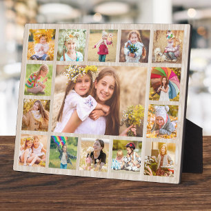 Plaque Photo Moderne Collage de 15 Photos Rustique Simple