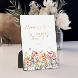 Plaque Photo Moderne et Fleur sauvage Momosa Bar Baby shower