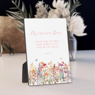 Plaque Photo Moderne et Fleur sauvage Momosa Bar Baby shower