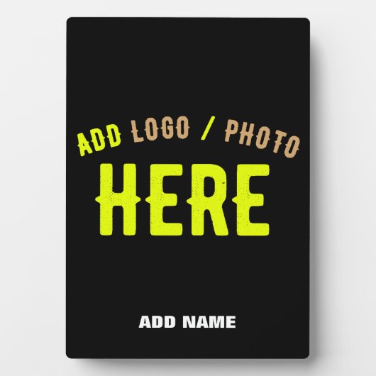 PLAQUE PHOTO MODERNE ET MODERNE PERSONNALISABLE NOIR VÉRIFIÉ (Devant)