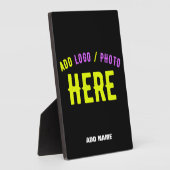 PLAQUE PHOTO MODERNE ET MODERNE PERSONNALISABLE NOIR VÉRIFIÉ (Côté)