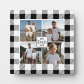 Plaque Photo Moderne noir blanc plaid 4 modèle photo (Devant)