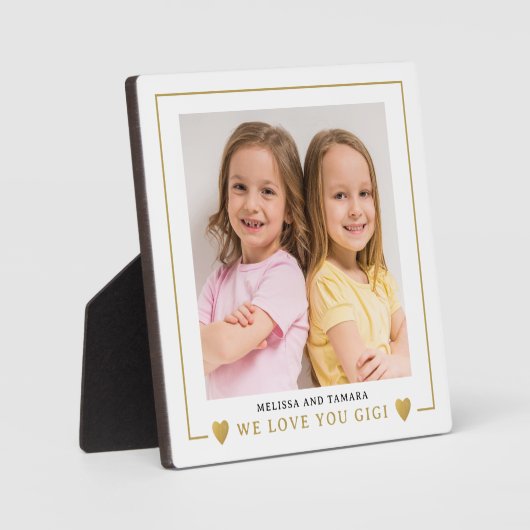 Plaque Photo Moderne Nous t'aimons Gigi Grandkids Photo (Recto)