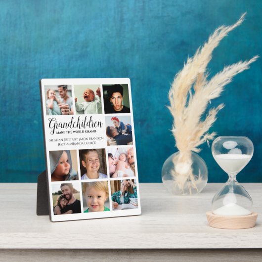Plaque Photo Moderne | Petits-enfants | Collage de photos (Côté)