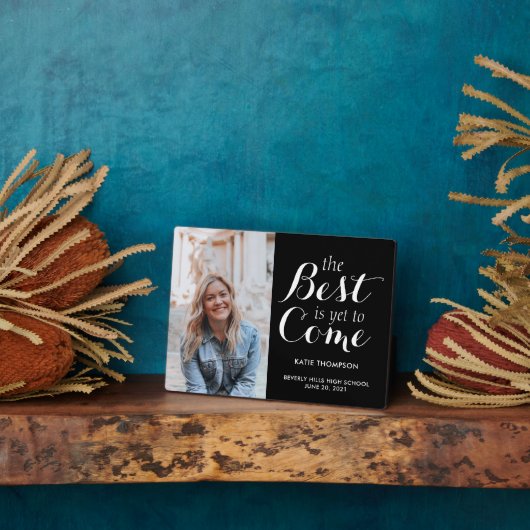 Plaque Photo Moderne Script Calligraphie Graduation Keepsaké Ca (Côté)