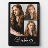 Plaque Photo Moderne Simple Graduate 3 Photo Collage Script (Devant)
