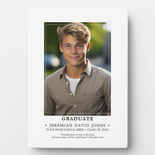 Plaque Photo Moderne Simple Photo Graduation Tabletop Easel (Devant)