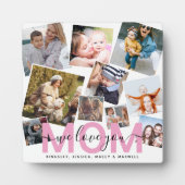 Plaque Photo Moderne 'We Love You' Photo Collage Maman (Devant)