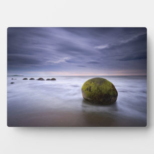 Plaque Photo Moeraki Boulders Sunrise Seascape