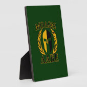 Plaque Photo Molon Labe Spartan Mask Laurels sur Green (Côté)