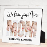 Plaque Photo Mom 3 Photos Cutout Letters<br><div class="desc">Your Mom will be delighted with this charming keepsake photo plaque featuring the word MOM as photo cutouts. 
It is easily customizable with your photos and names. Makes a wonderful gift for Mother's Day or her birthday.</div>