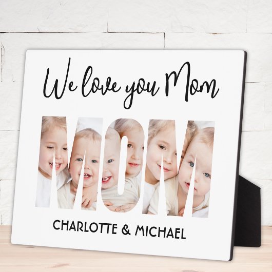 Plaque Photo Mom 3 Photos Cutout Letters