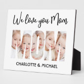 Plaque Photo Mom 3 Photos Cutout Letters (Côté)