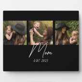 Plaque Photo Mom Established Elegant Script Black 3 Photo (Devant)