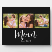 Plaque Photo Mom Established Elegant Script Black 3 Photo (Devant)