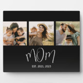 Plaque Photo Mom Established Elegant Script Black 3 Photo (Devant)