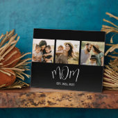 Plaque Photo Mom Established Elegant Script Black 3 Photo (Côté)