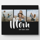 Plaque Photo Mom Established Elegant Script Black 3 Photo (Devant)