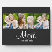 Plaque Photo Mom Established Elegant Script Black 3 Photo (Devant)