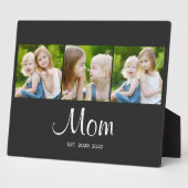 Plaque Photo Mom Established Elegant Script Black 3 Photo (Côté)