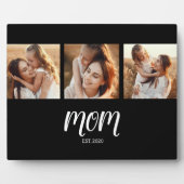 Plaque Photo Mom Established Elegant Script Black 3 Photo (Devant)