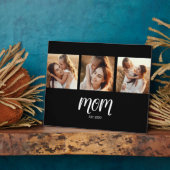 Plaque Photo Mom Established Elegant Script Black 3 Photo (Côté)