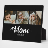 Plaque Photo Mom Established Modern Bold Script Black 3 Photo (Côté)