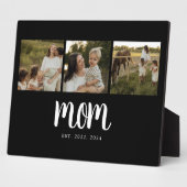 Plaque Photo Mom Established Modern Bold Script Black 3 Photo (Côté)