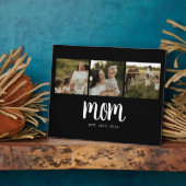 Plaque Photo Mom Established Modern Bold Script Black 3 Photo (Côté)
