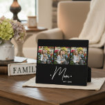 Plaque Photo Mom Established Script 3 Photo Black<br><div class="desc">Black White Mom Established Script Black 3 Photo Design. Replace the photos with your own of your kids and change the years to the years you became a mom. Created by Simply Farmhouse Press.</div>